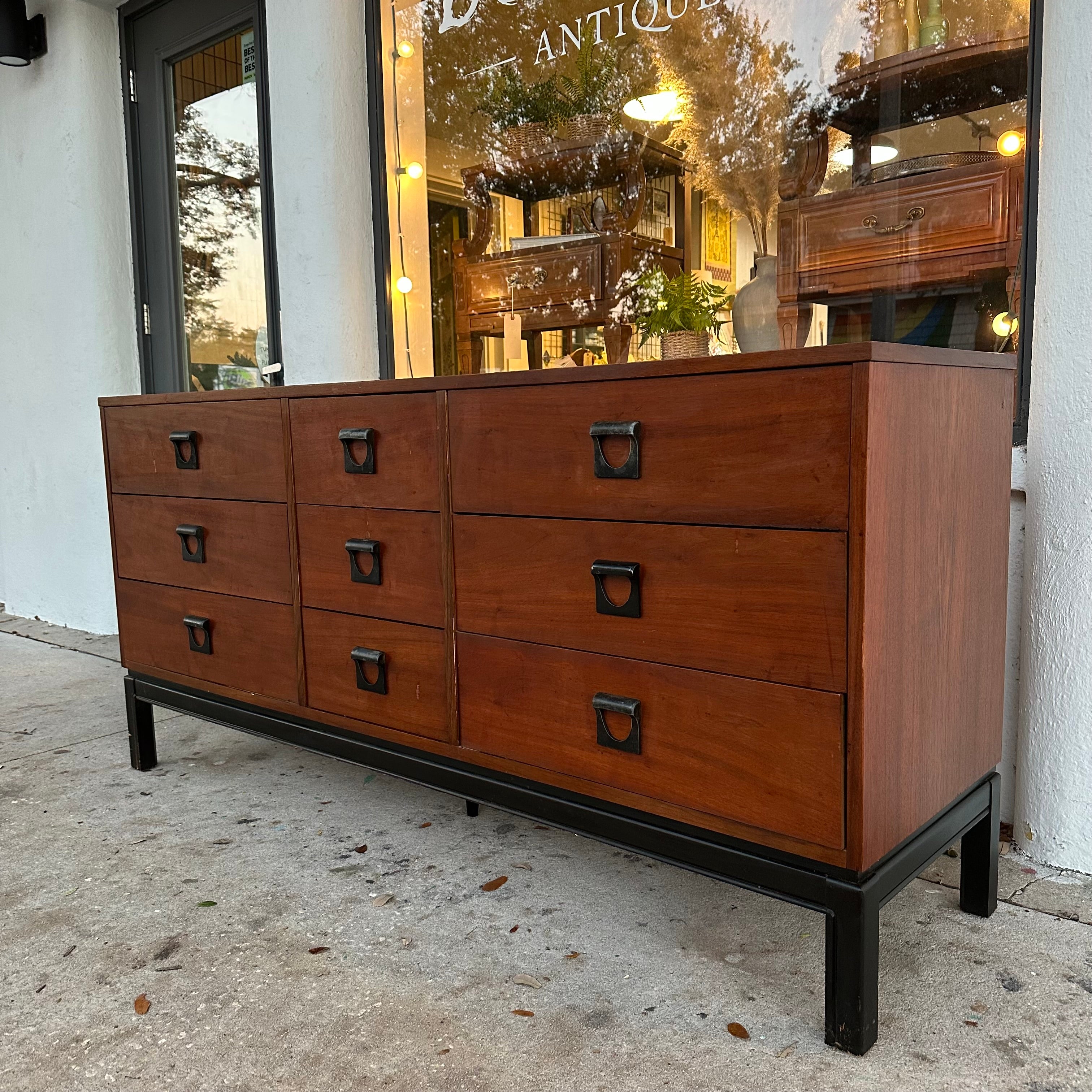 Mid Century Modern Walnut Long Dresser by Dixie