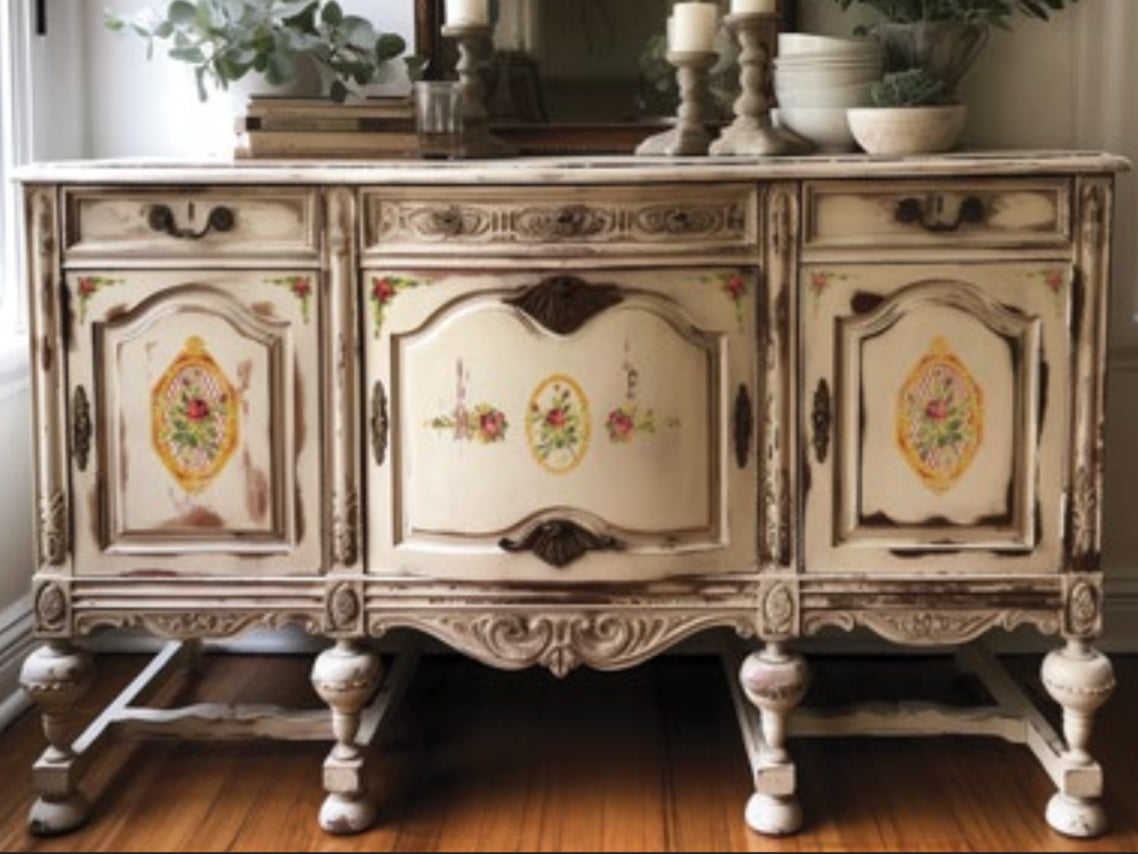 Petite Fleur Red IOD Paint Inlay