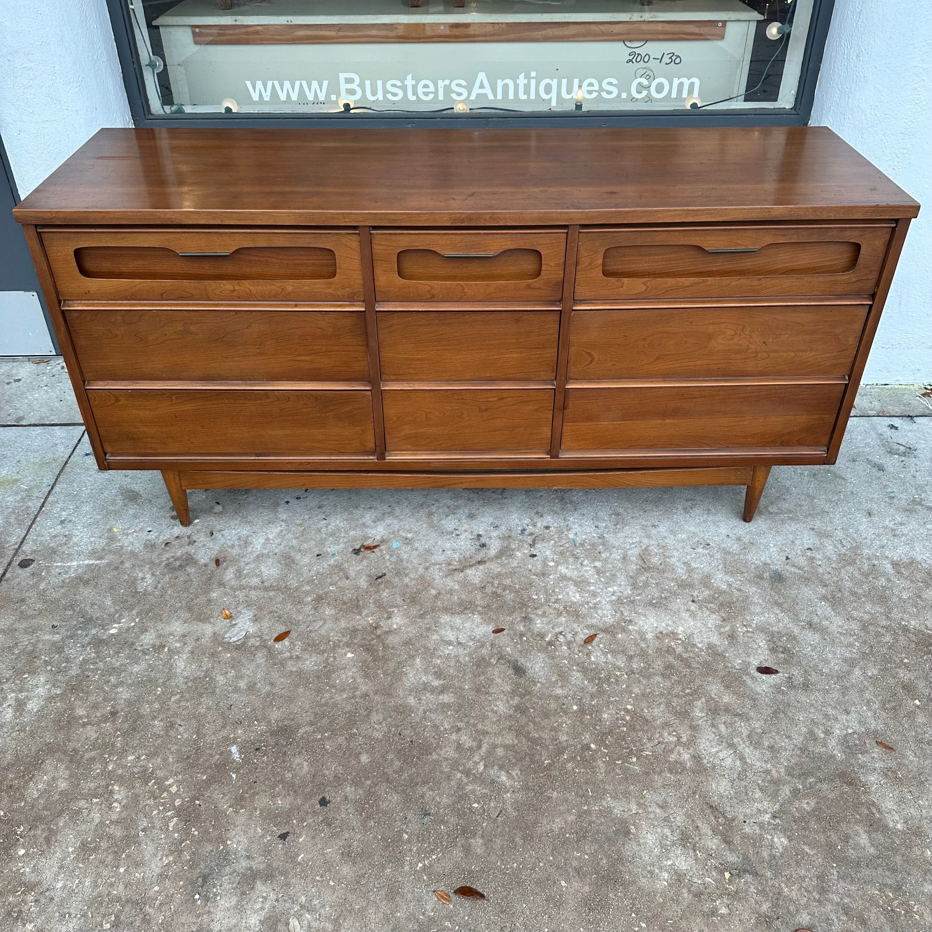 Mid Century Modern Triple Dresser by Bassett Furniture