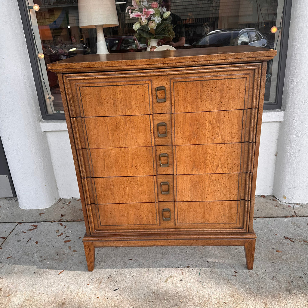 dixie mid century modern dresser Dixie 5 Drawer MCM Chest with Rectangular Handles