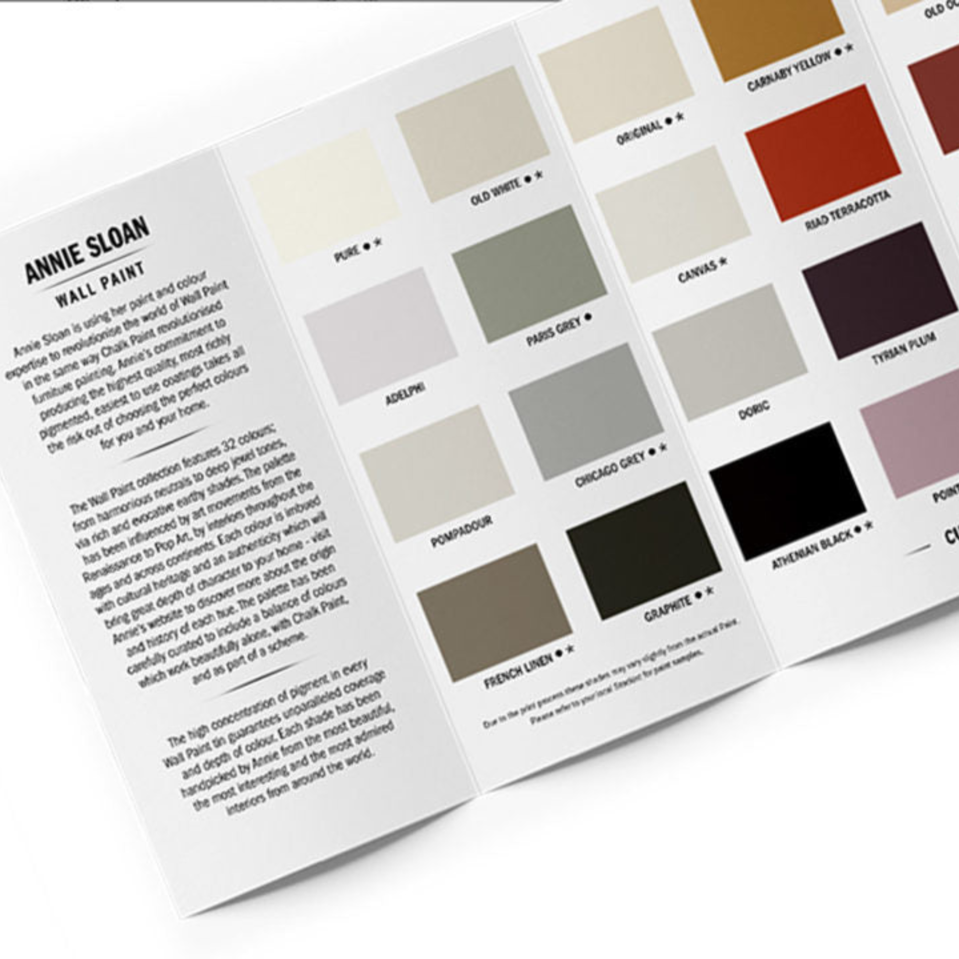 Wall & Satin Paint Color Card
