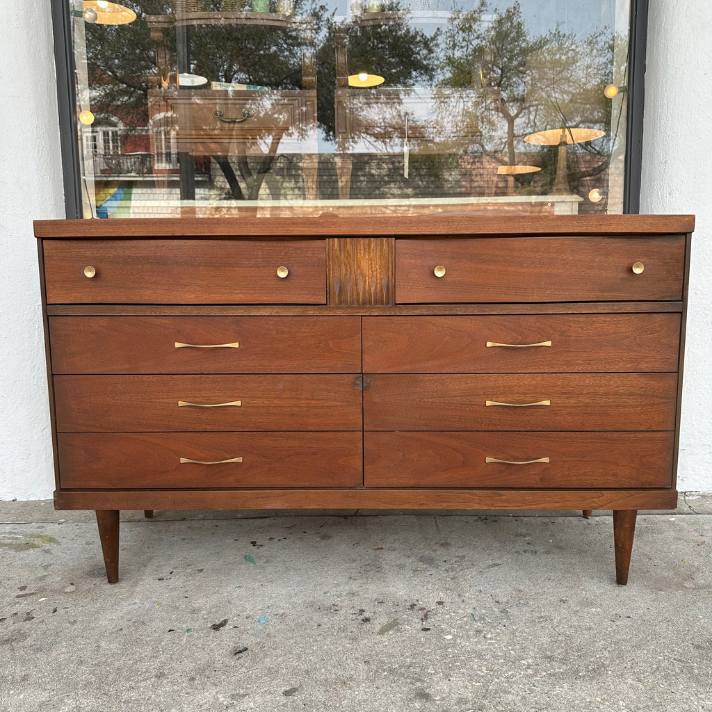 brown mid century modern dresser MCM 6 Drawer Dresser by Bassett