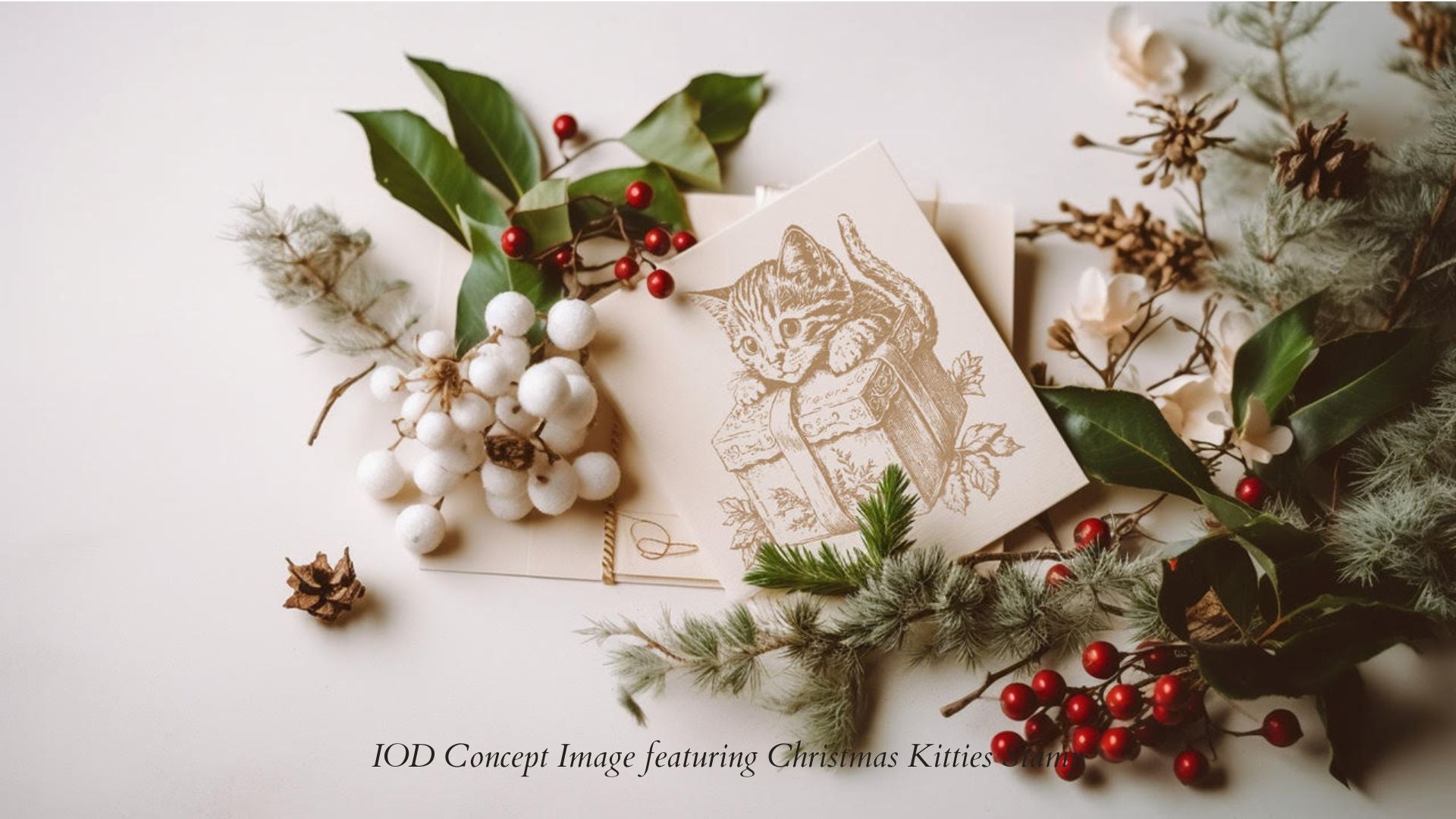 Christmas Kitties IOD Stamp