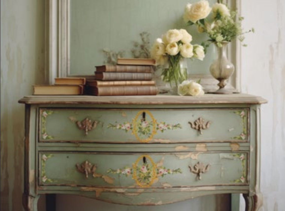 Petite Fleur Pink IOD Paint Inlay