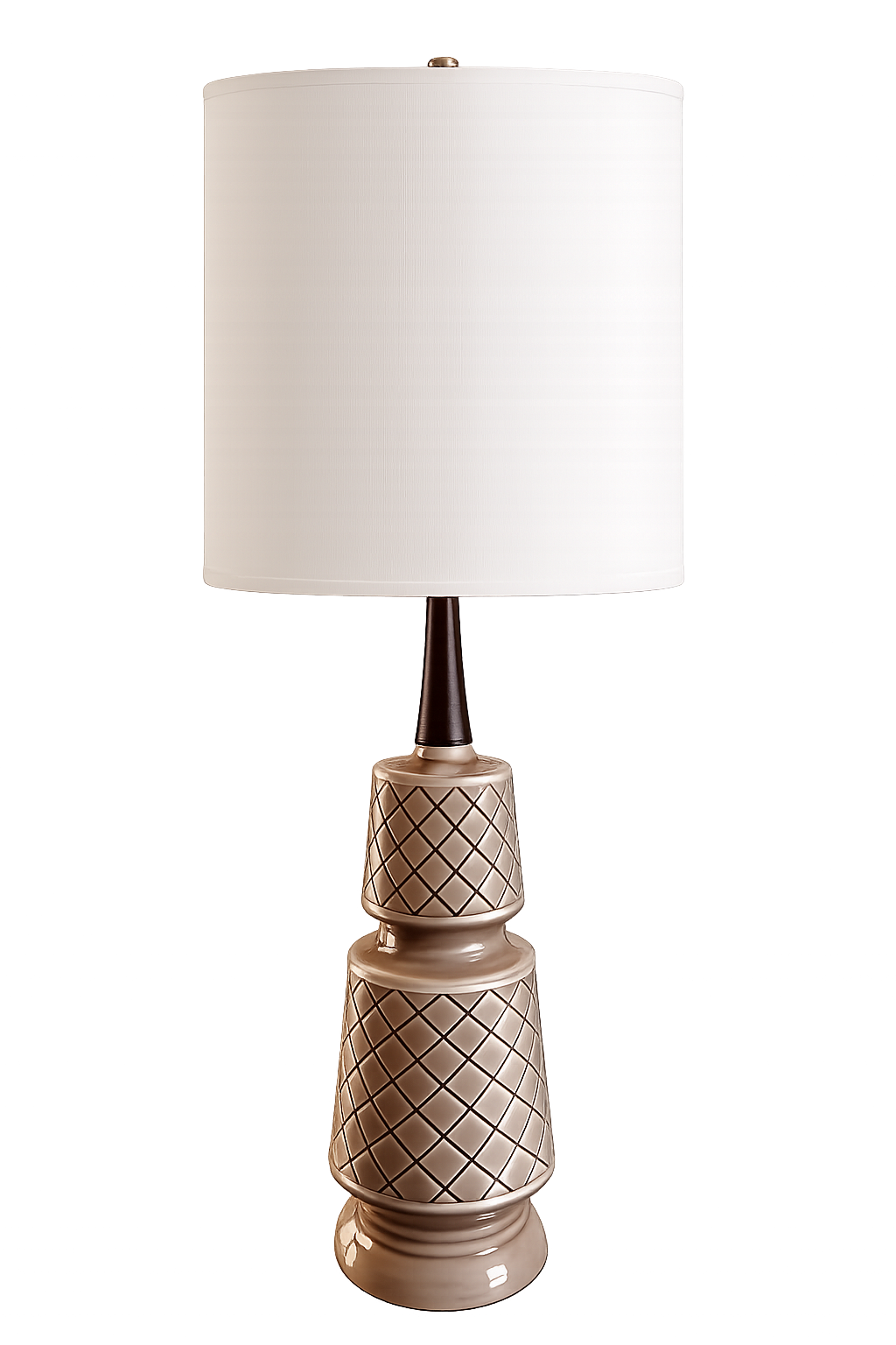 Mid-Century Glazed with Diamond Shapes Table Lamp
