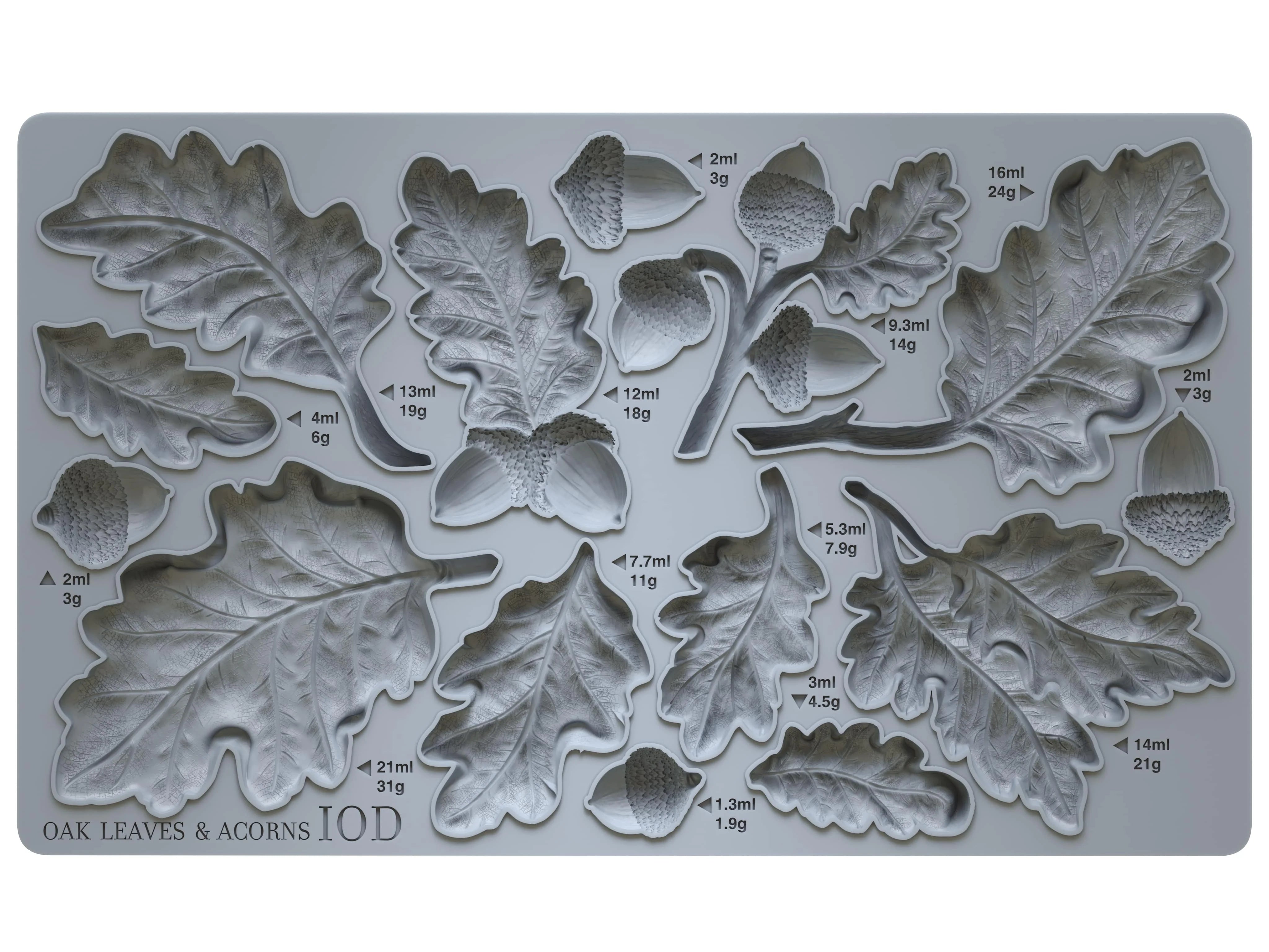 Oak Leaves & Acorns 6x10 IOD Mould