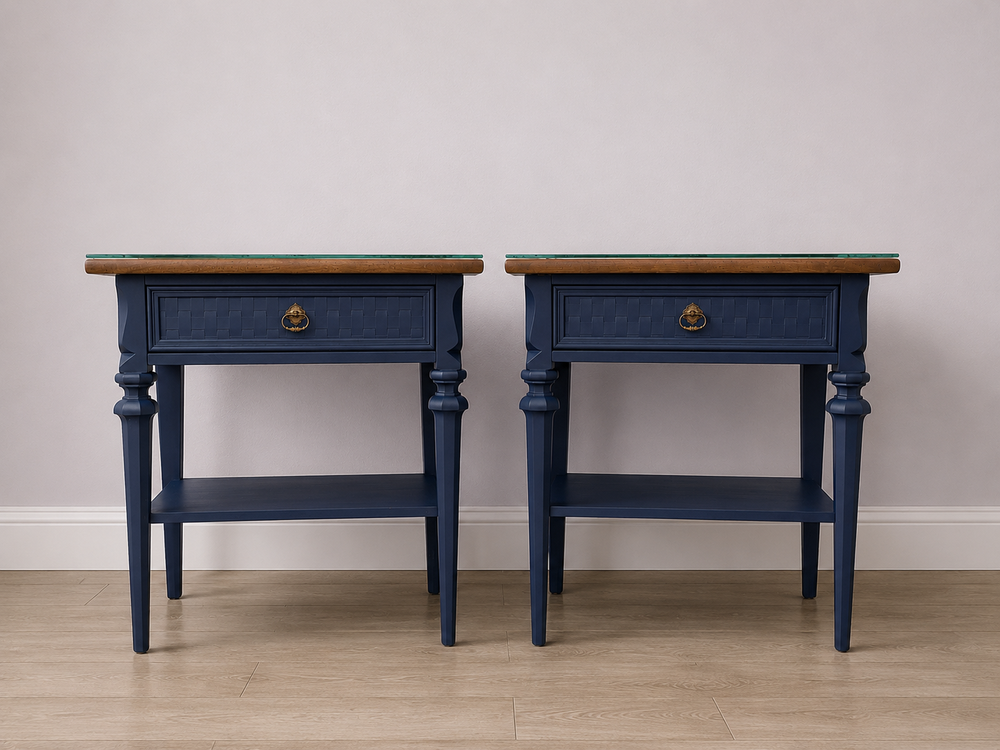 Pair of Blue Nightstands