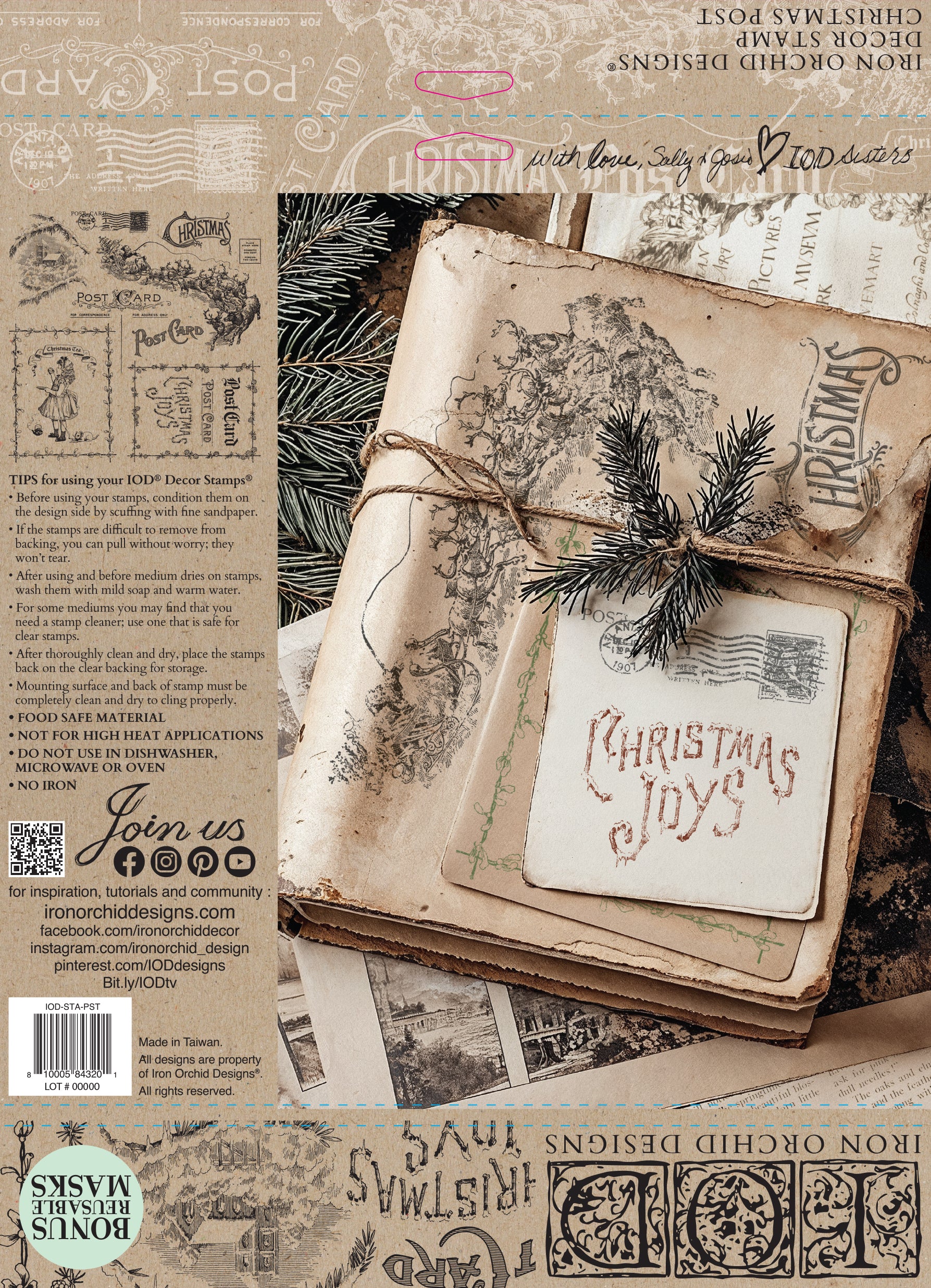 Christmas Post 12x12 IOD Stamp