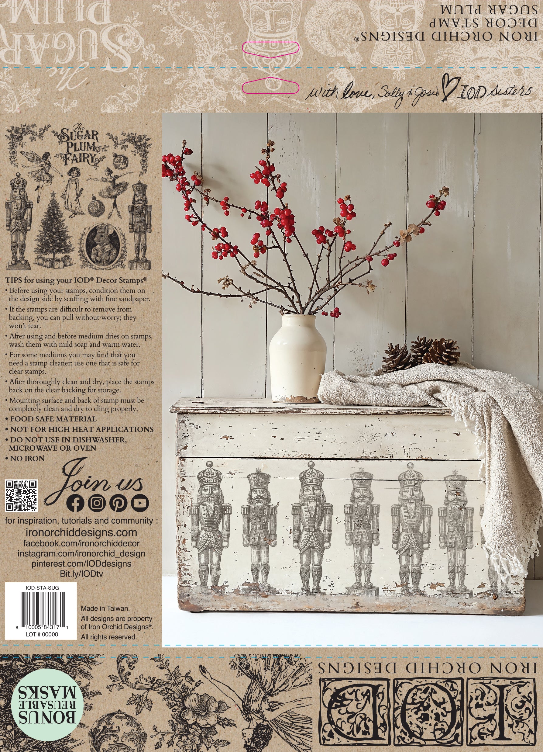 Sugar Plum 12x12 IOD Stamp