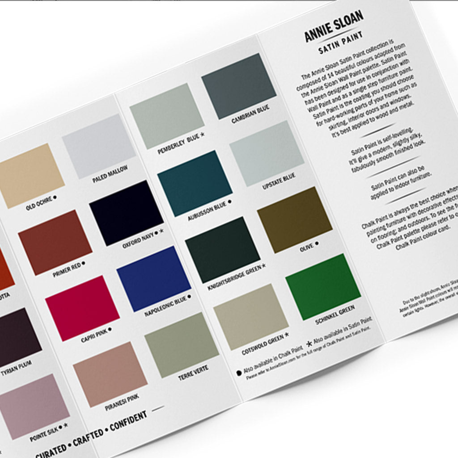 Wall & Satin Paint Color Card