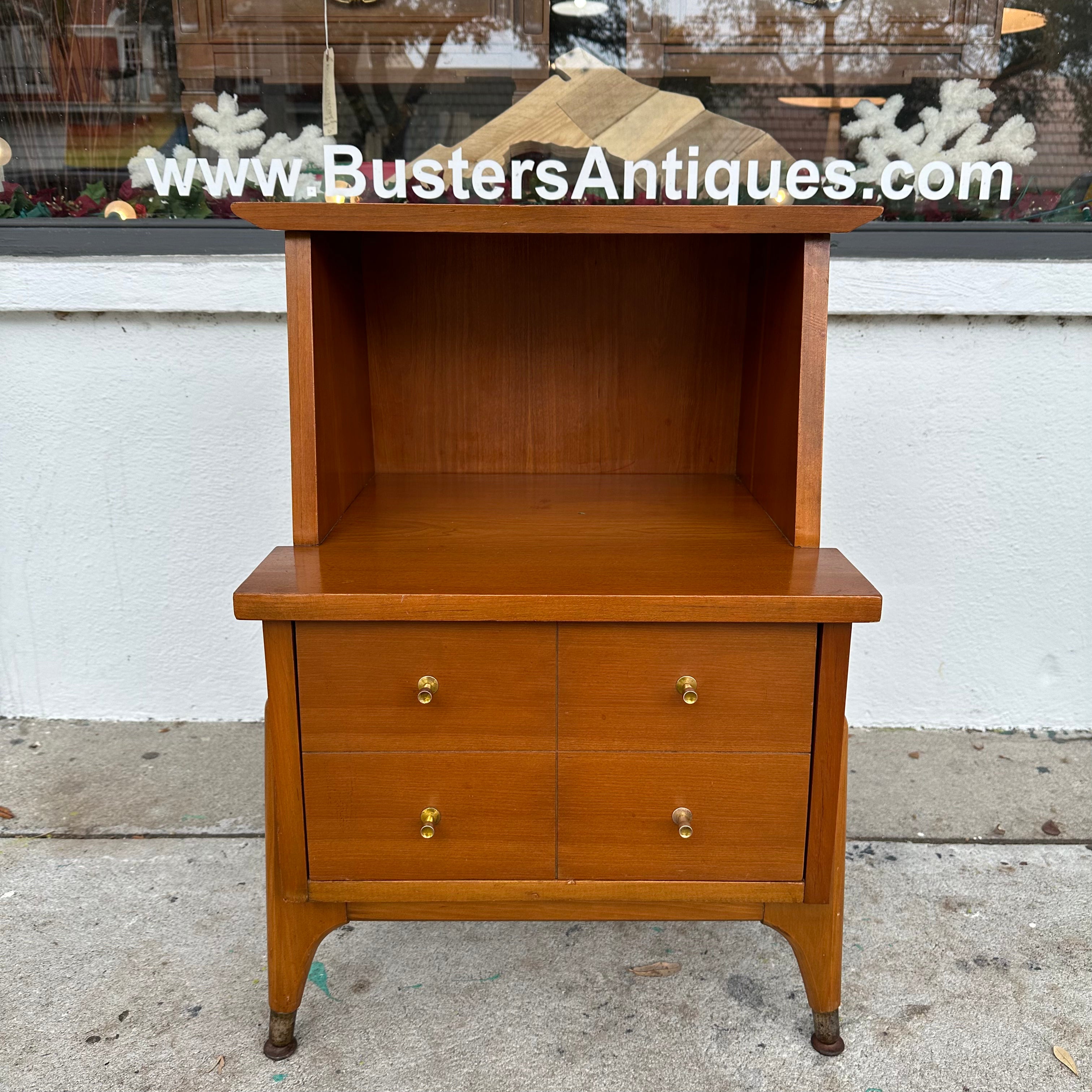 Mid Century Modern Two Tiered Nightstand
