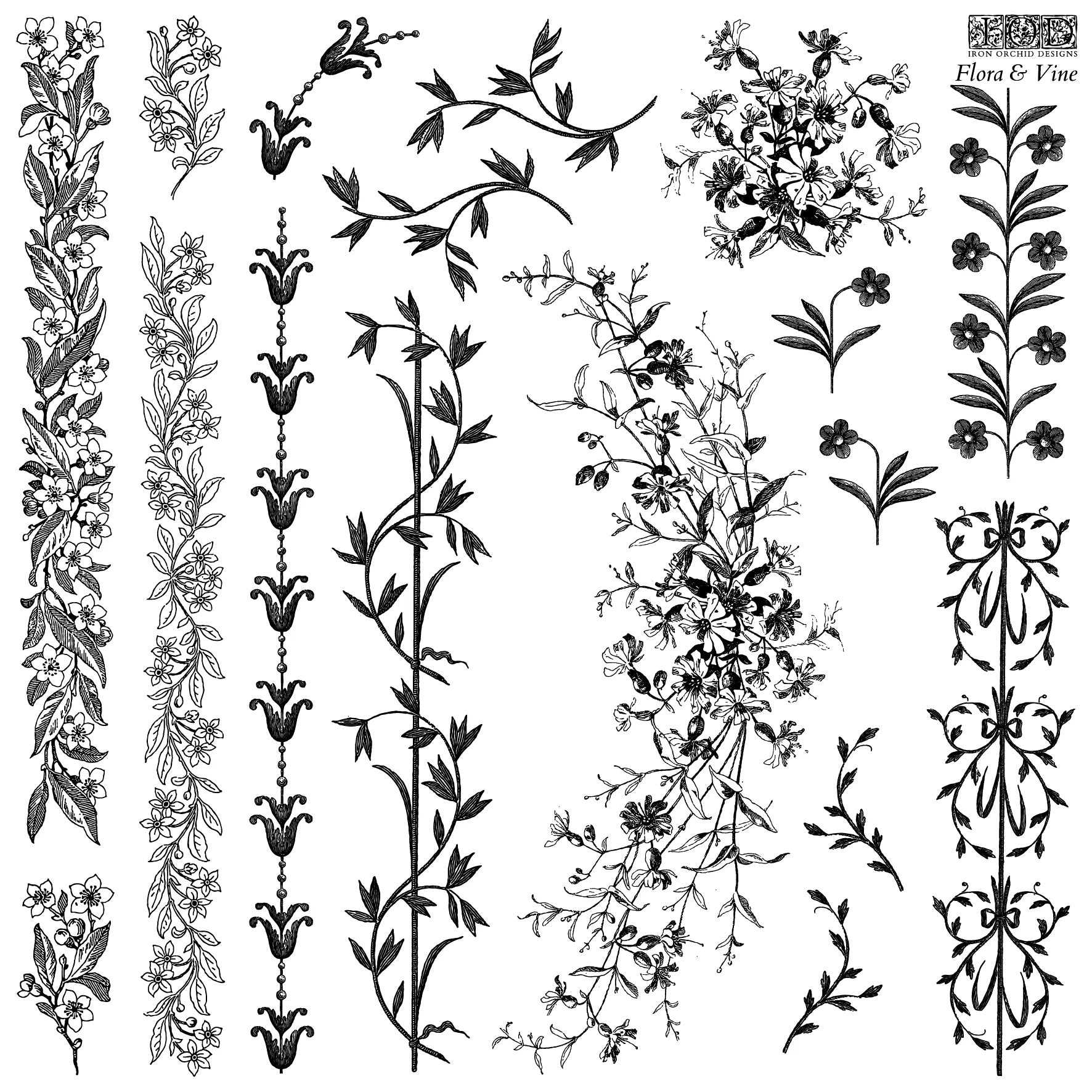 Flora & Vine 12x12 IOD Stamp