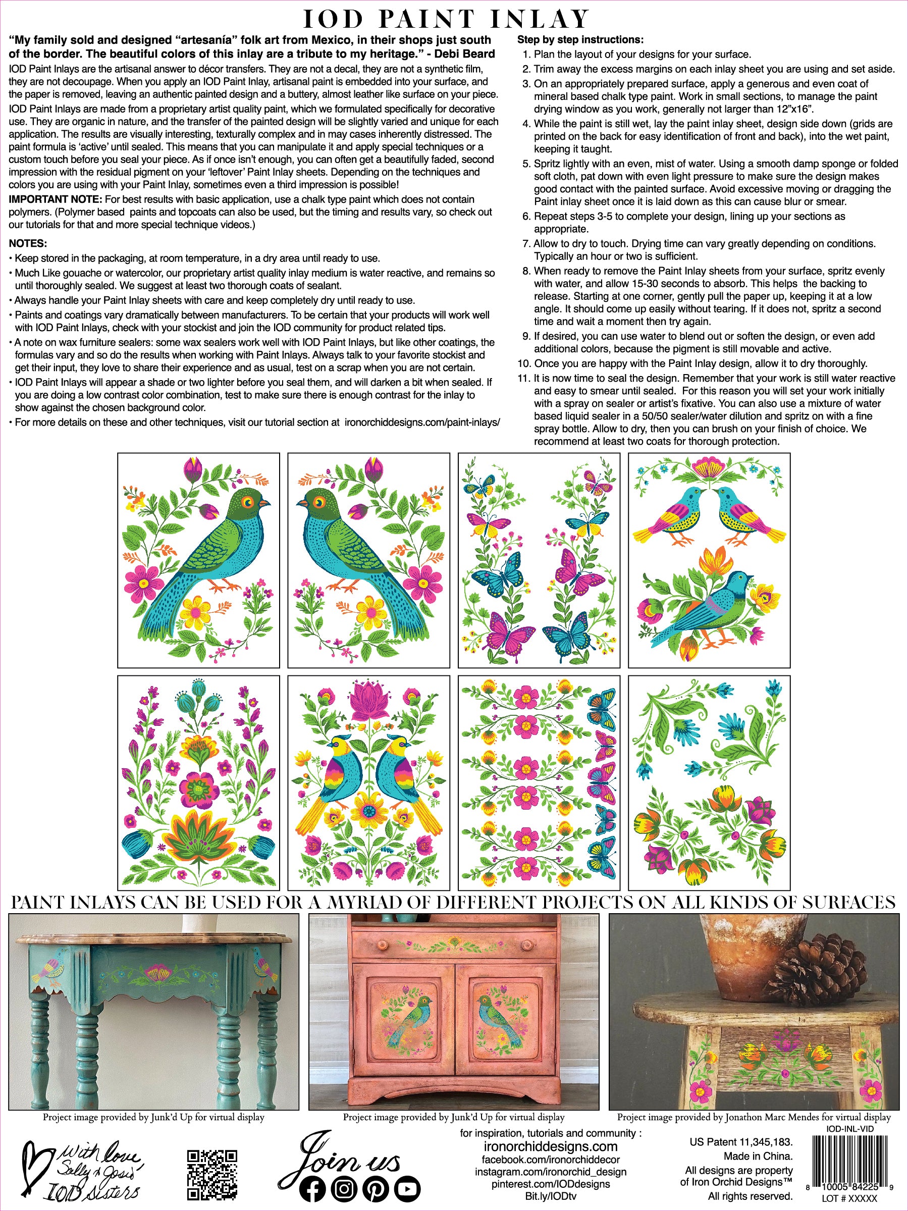 Vida Flora IOD Paint Inlay