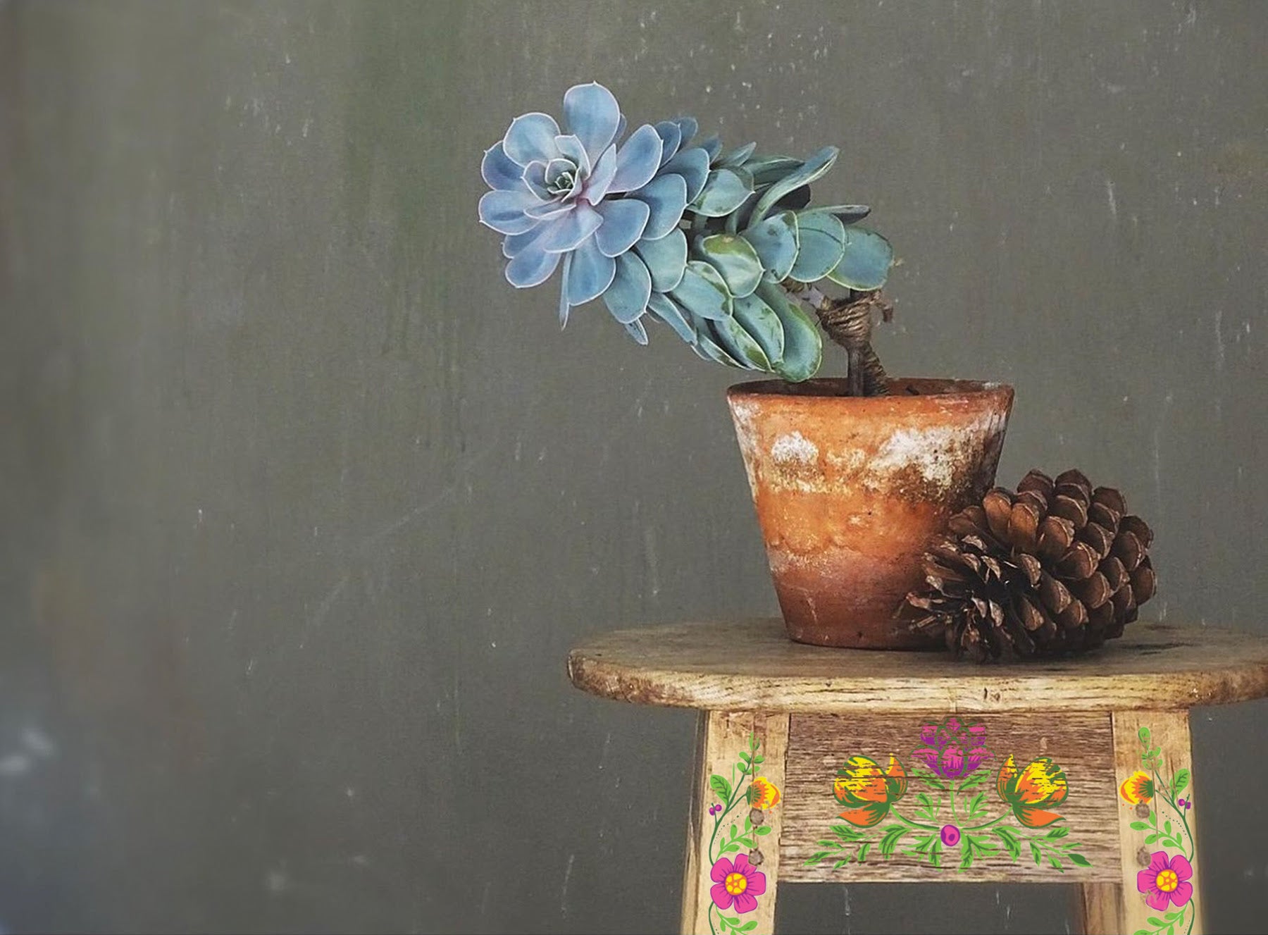 Vida Flora IOD Paint Inlay