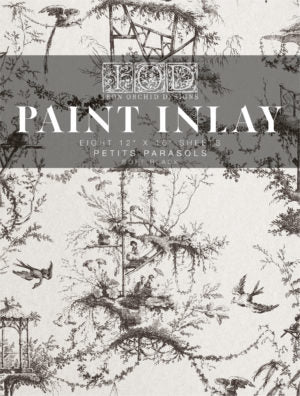 Petits Parasols Black IOD Paint Inlay
