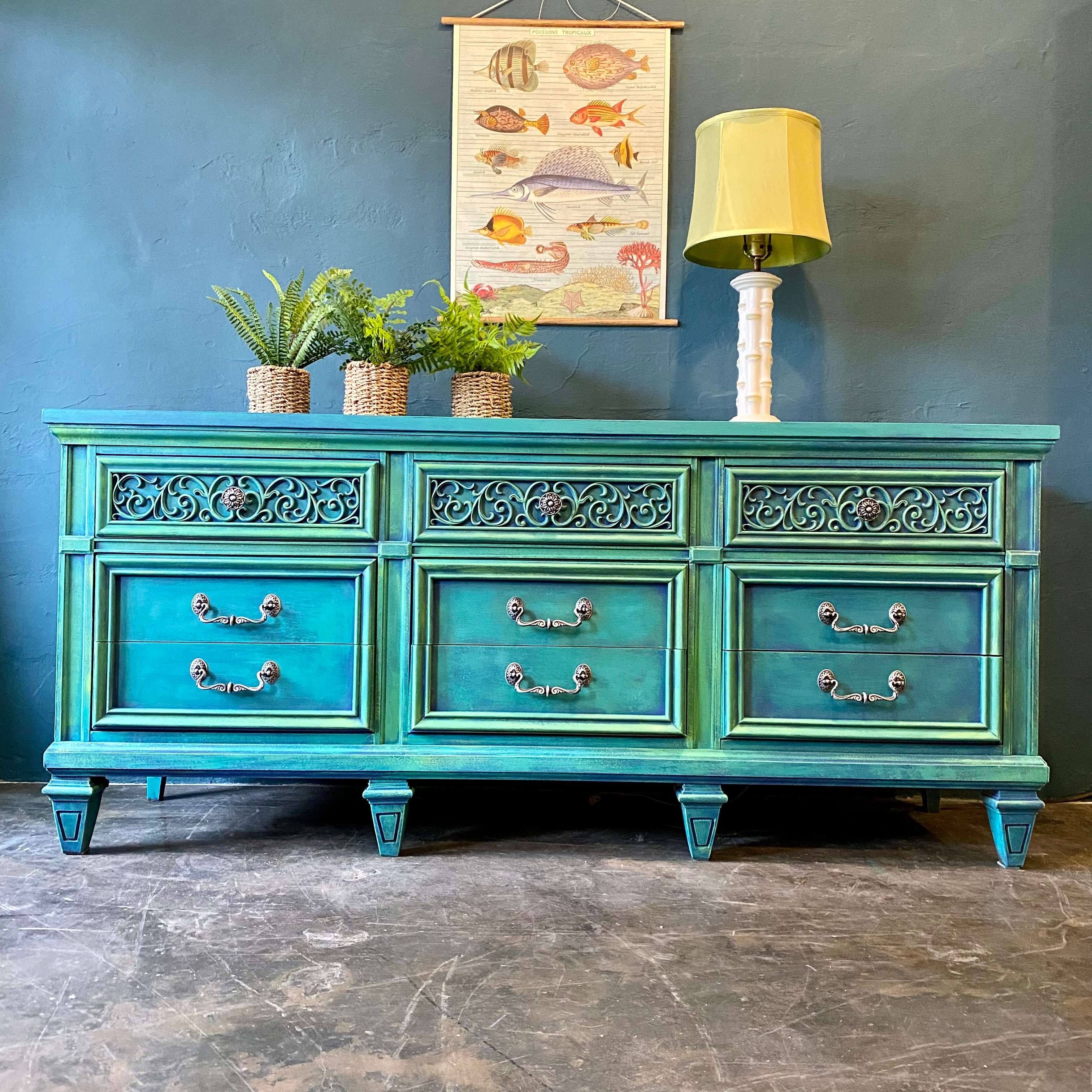 Spanish Mediterranean Style Triple Dresser – Cat City Co