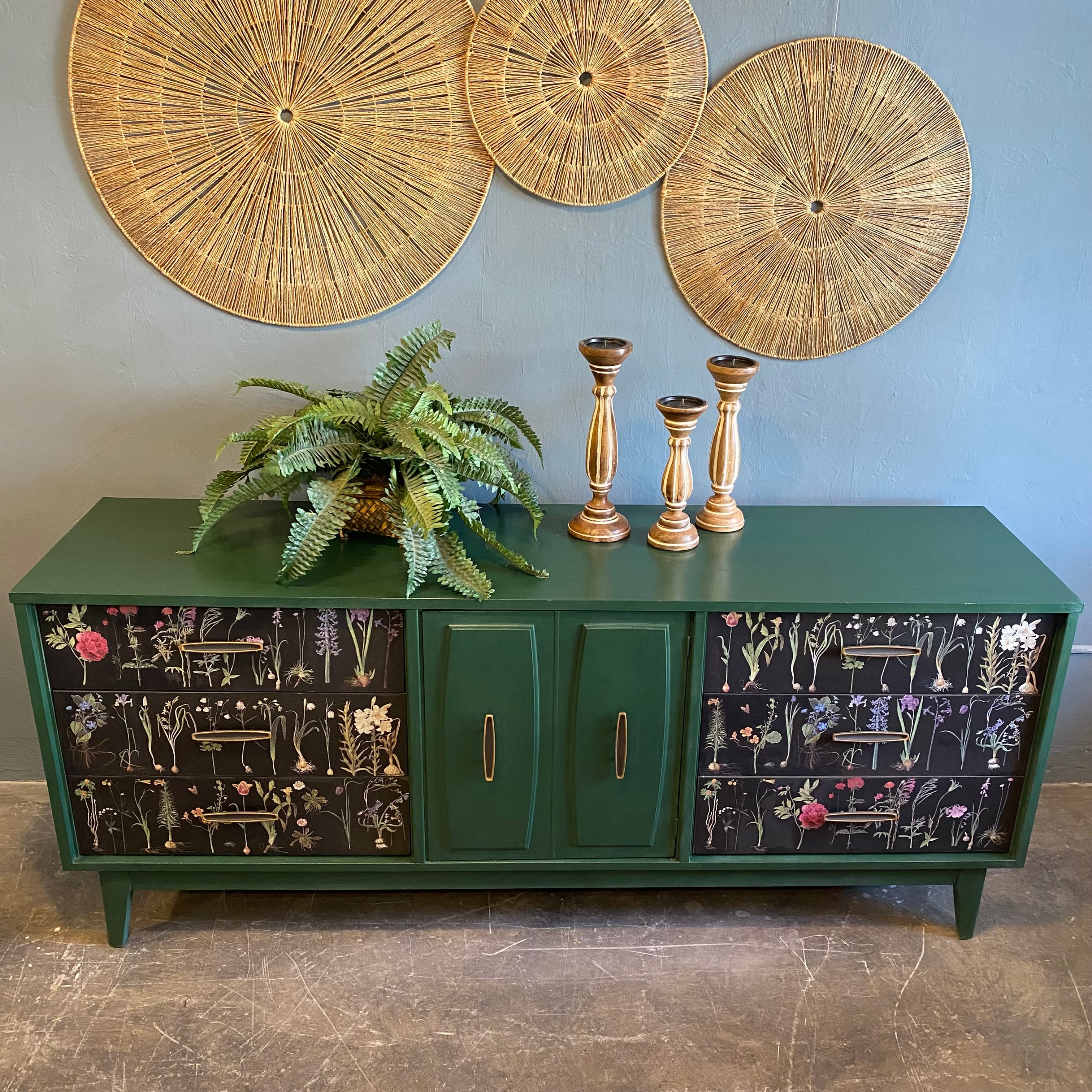 Amsterdam Green Triple Dresser