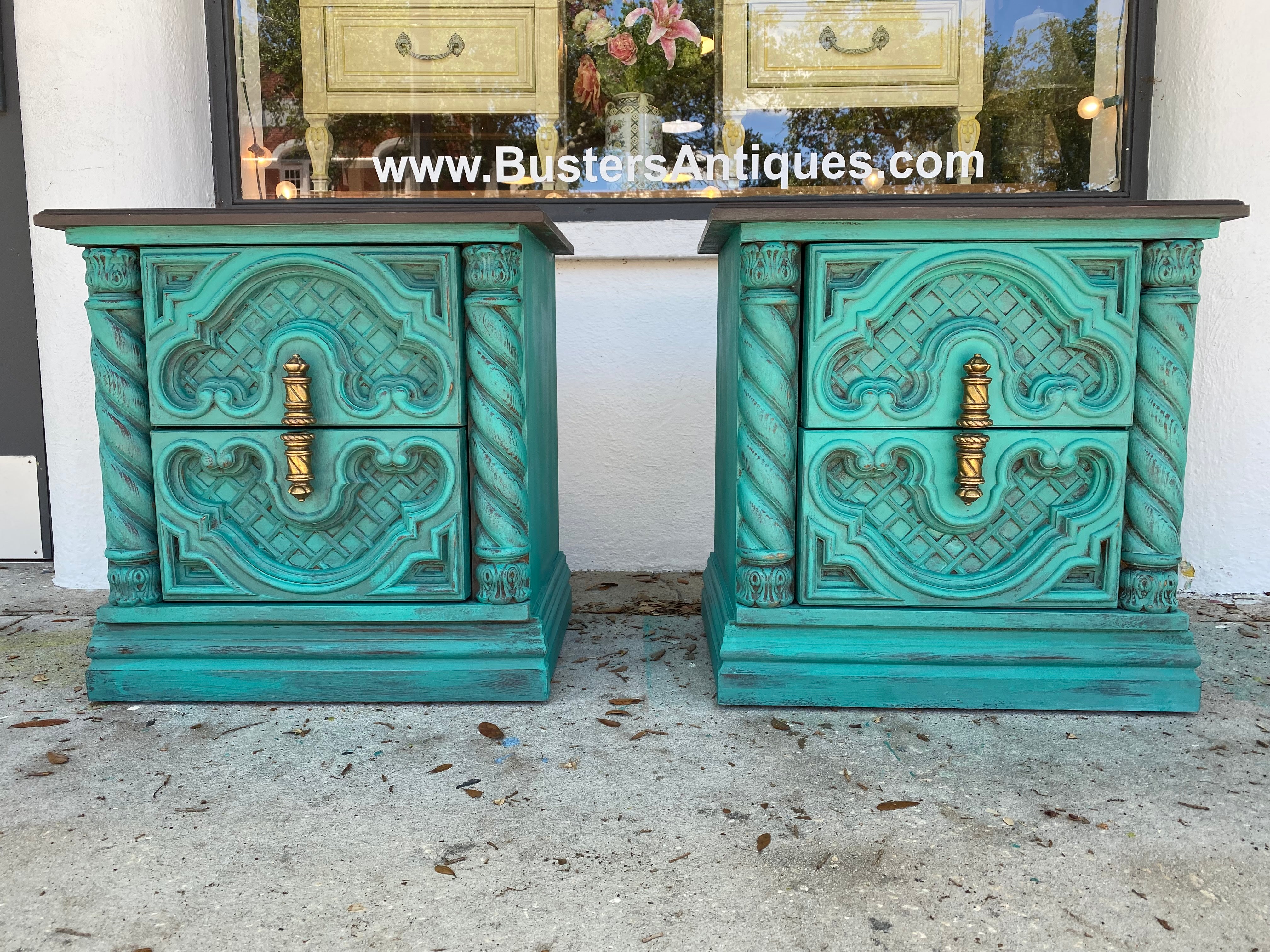 Pair of Rustic Nightstands