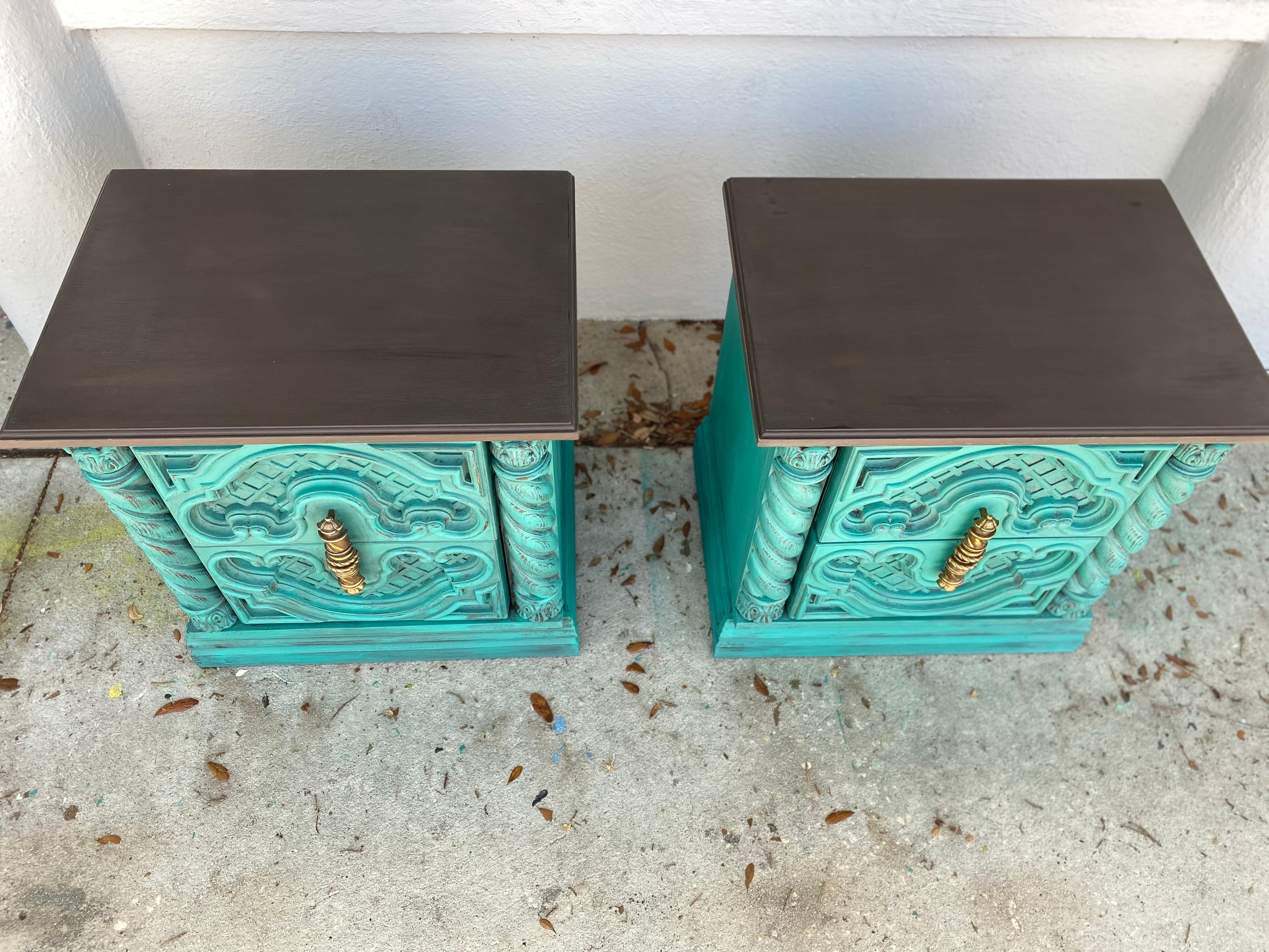 Pair of Rustic Nightstands