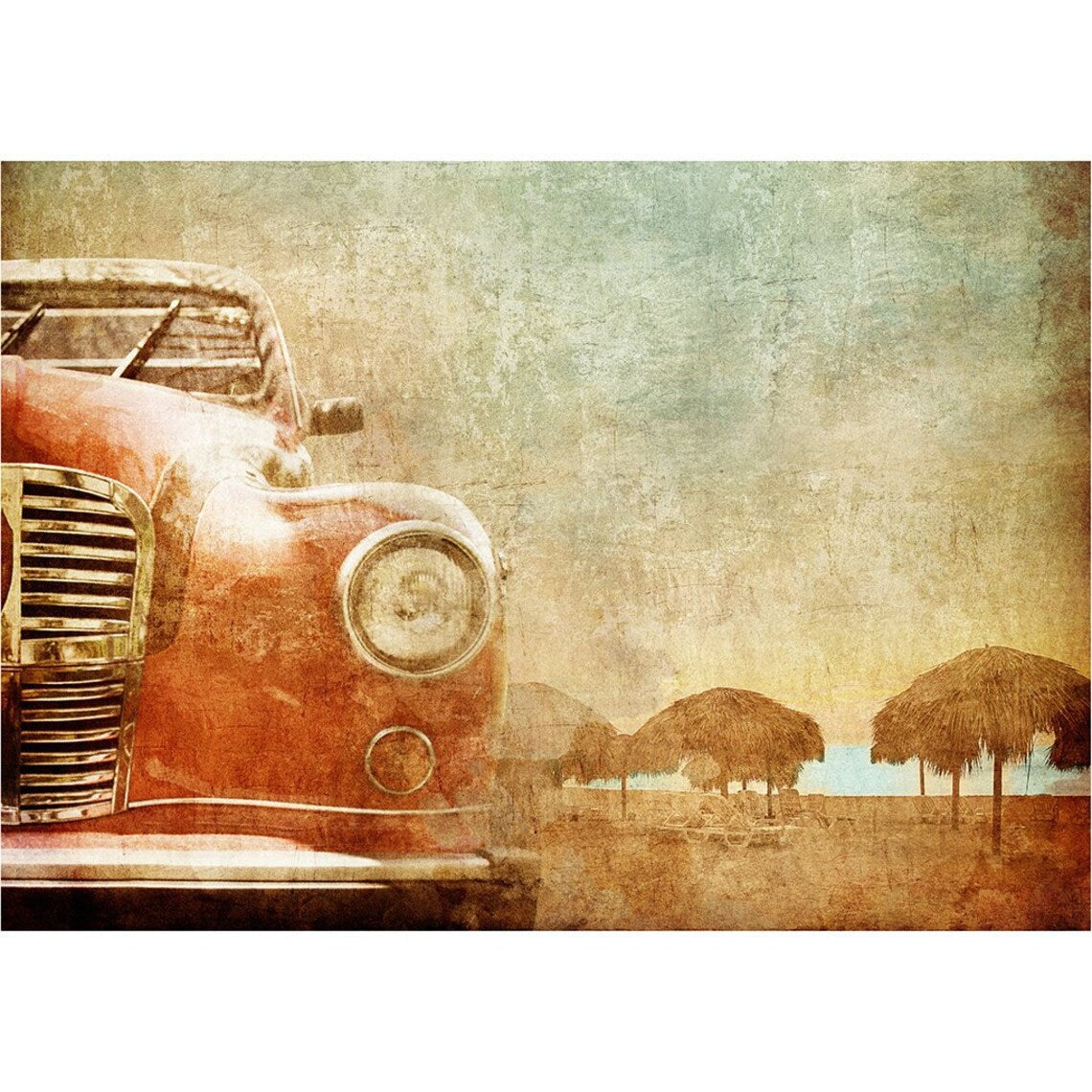 Vintage Car Decoupage Paper