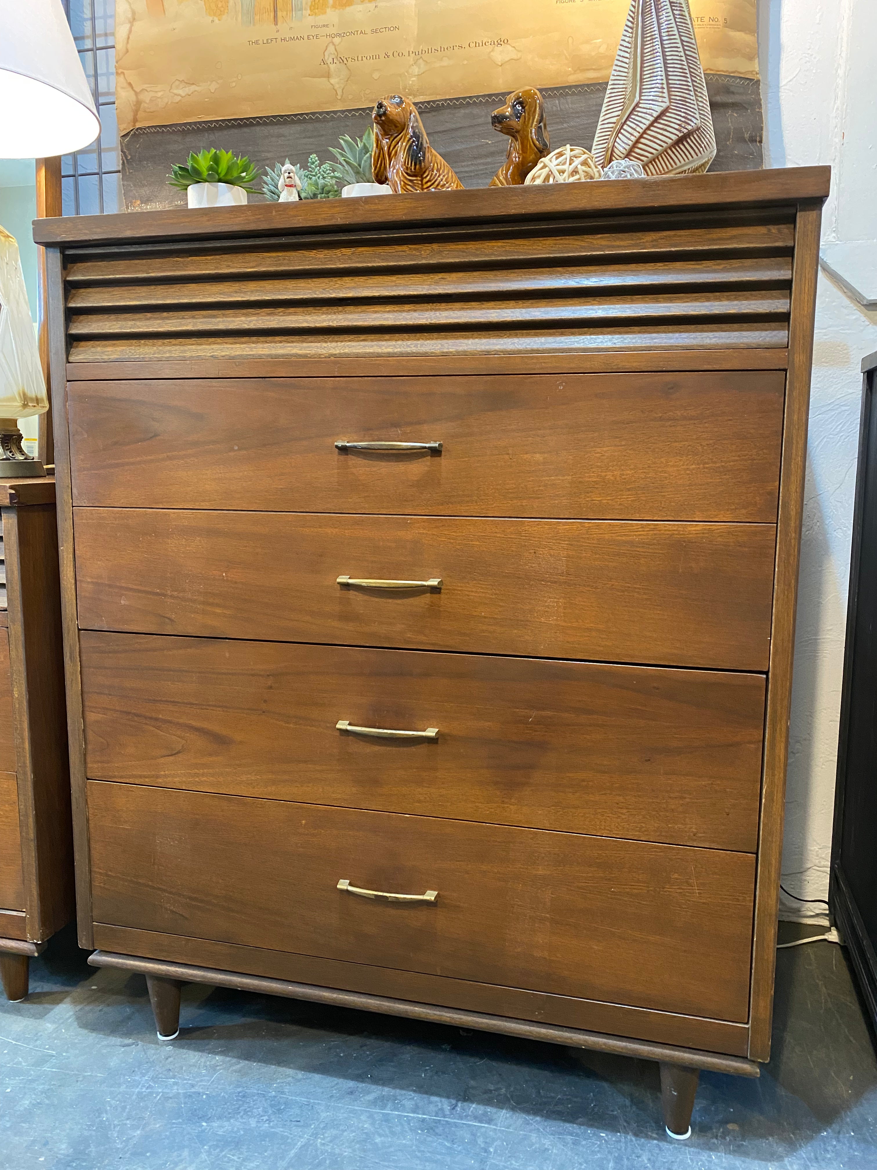 Mid Century Modern Walnut Highboy