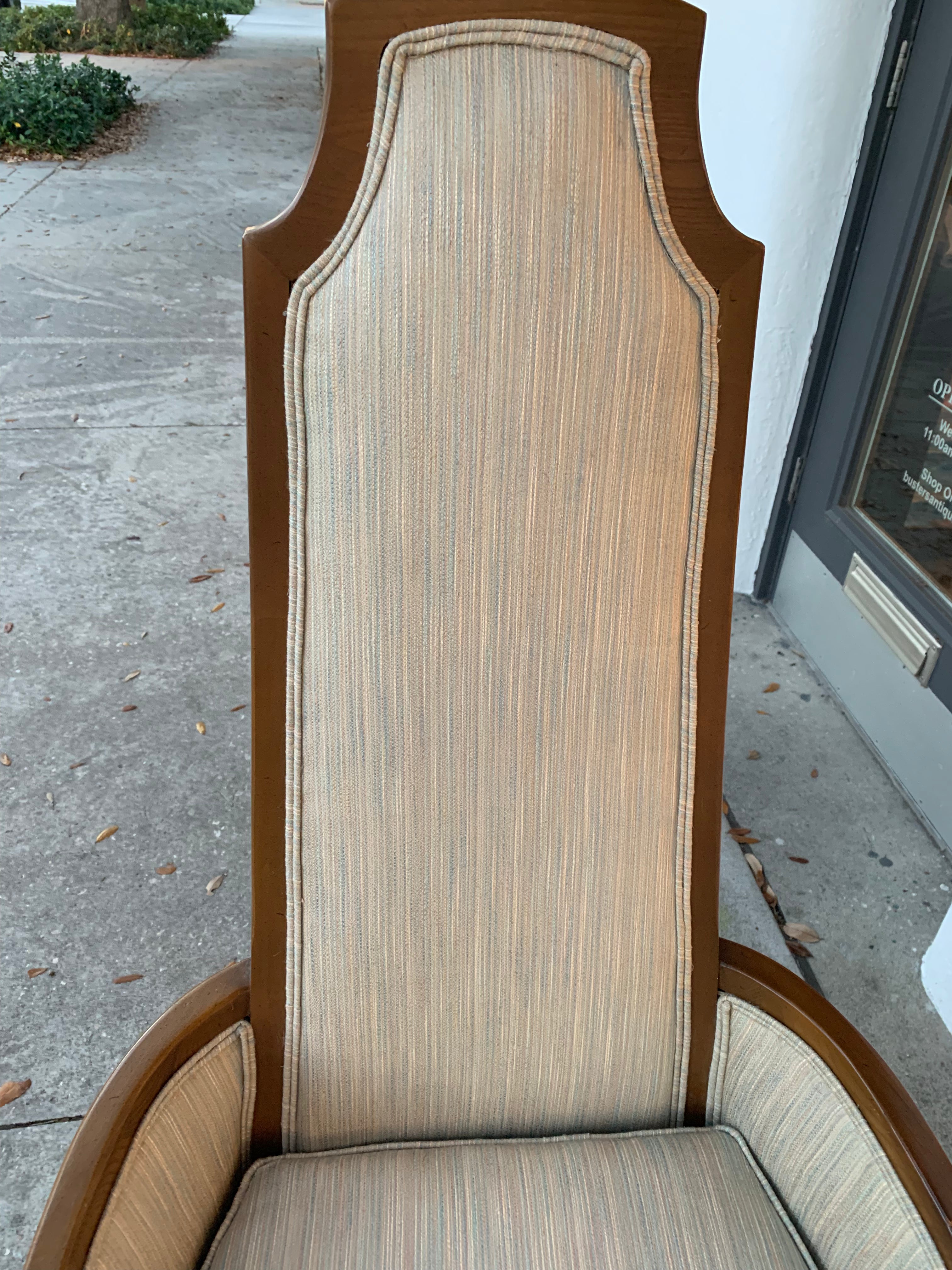 Mid Century High Back Club Chairs