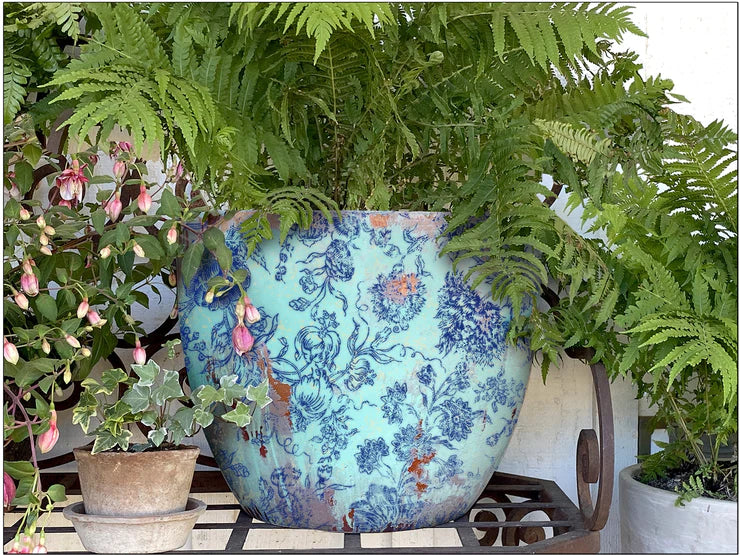 Indigo Floral IOD Paint Inlay