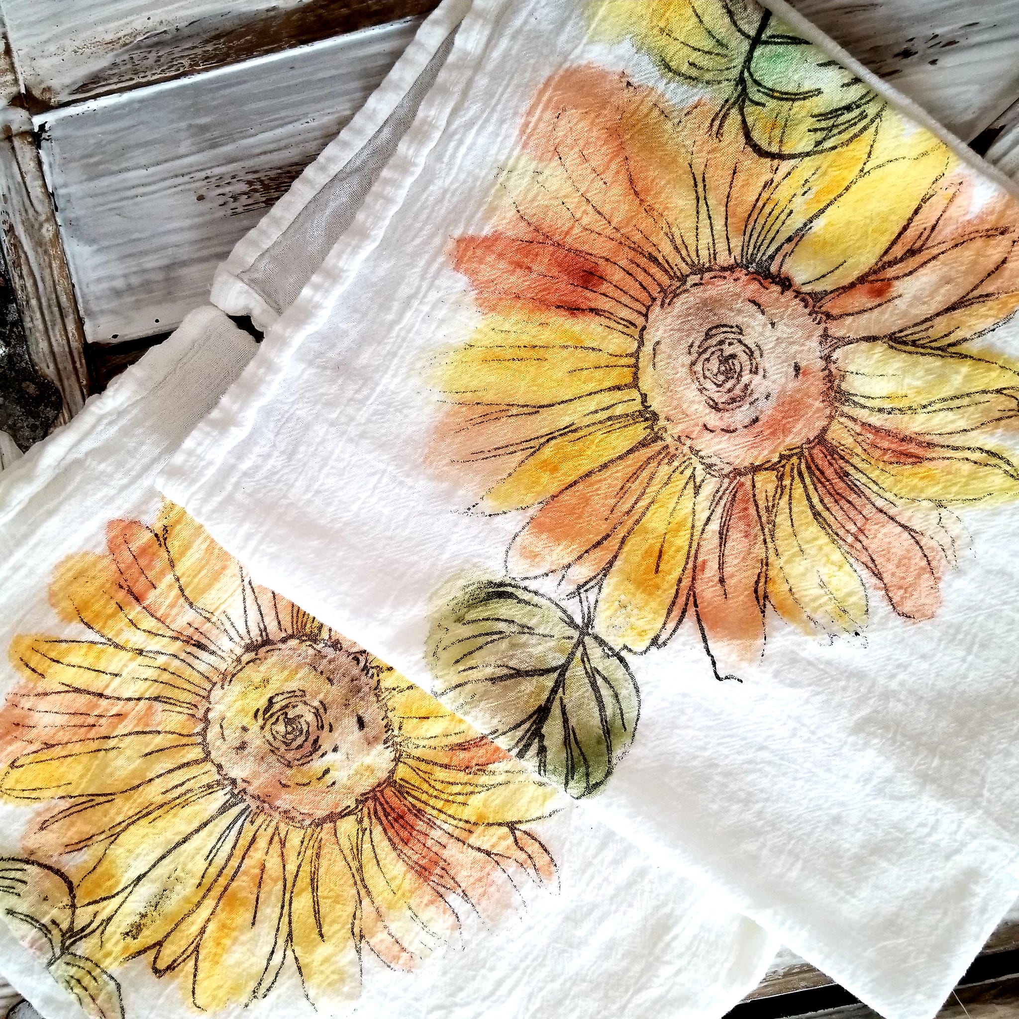 Sunflowers IOD Stamp