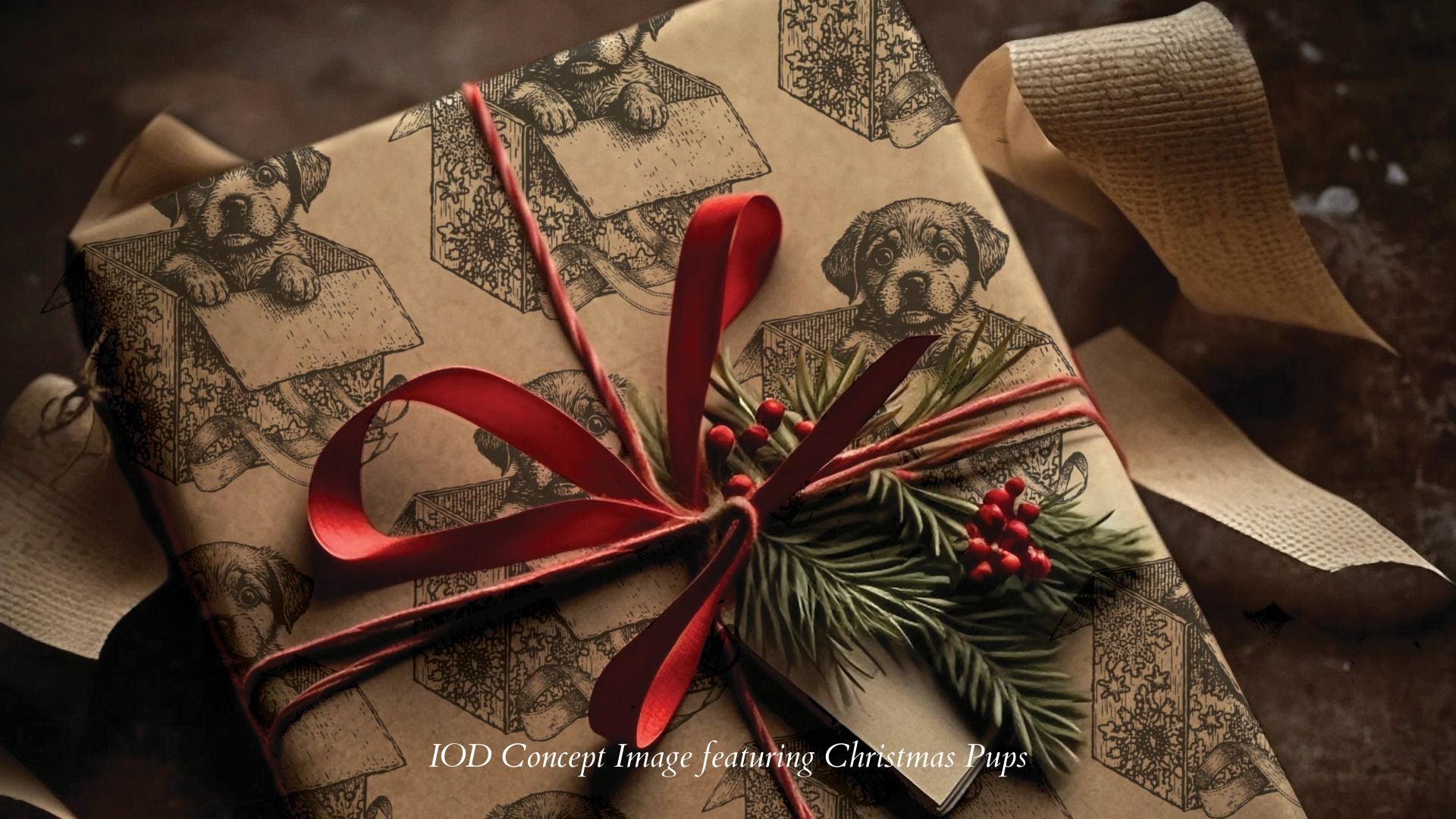 Christmas Pups IOD Stamp