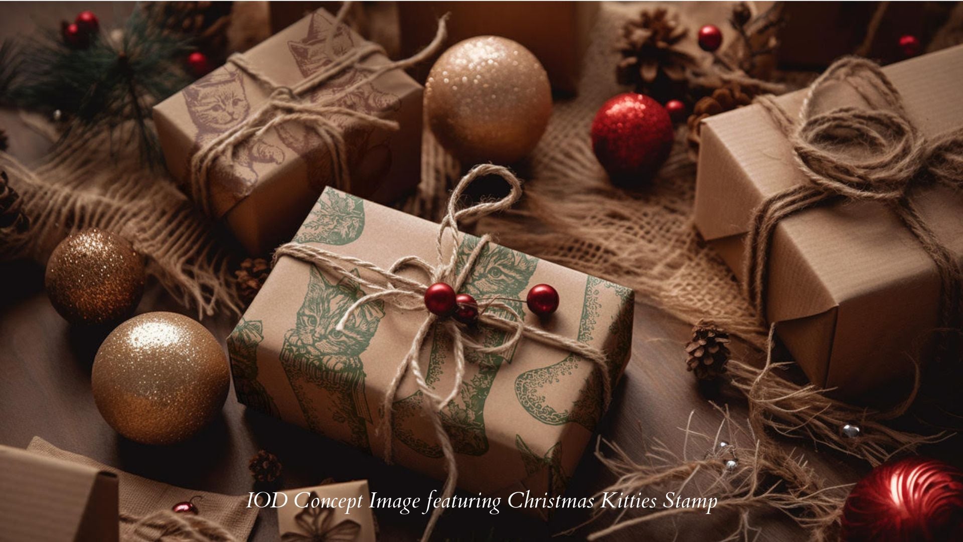 Christmas Kitties IOD Stamp