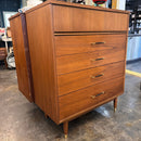 Mid Century Four Drawer Walnut Chest
