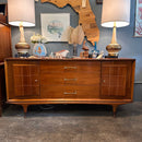 Mid Century Triple Dresser with Two Doors