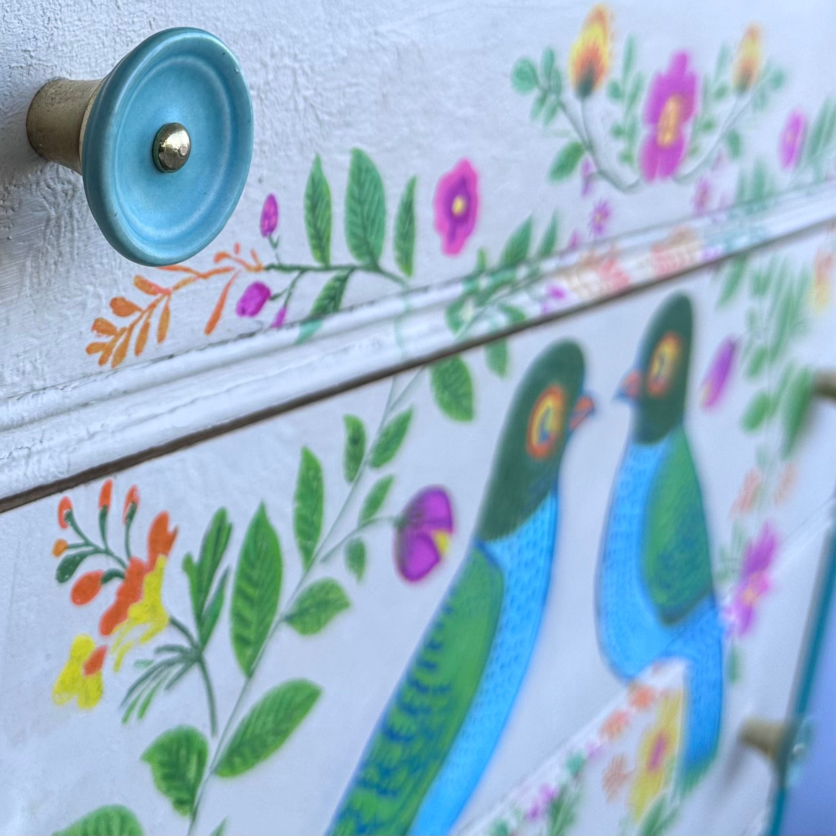 Hand-Painted Folk Art Dresser – One of a Kind