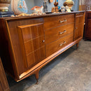 Mid Century Triple Dresser with Two Doors