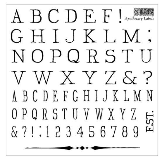 Apothecary Labels IOD Stamp