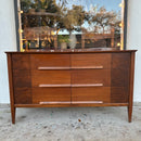 MCM Walnut and Burl Wood Dresser by Stanley