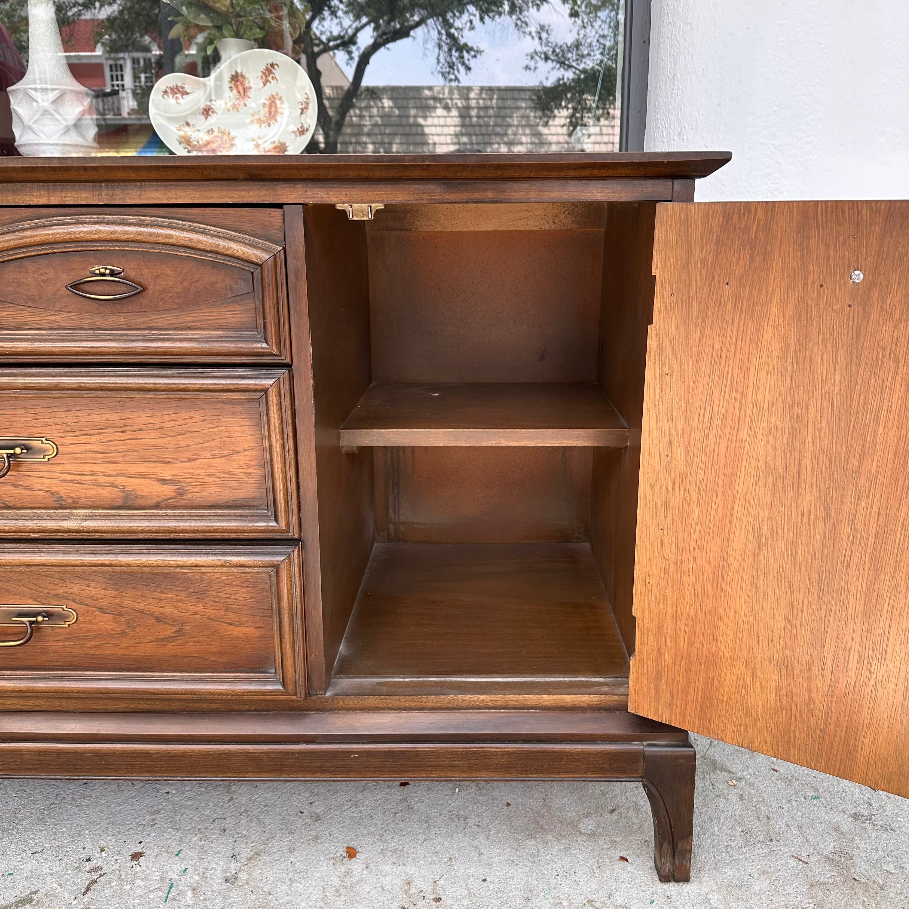 Vintage Buffet/Credenza with Three Drawers and 2 Storage Cabinets