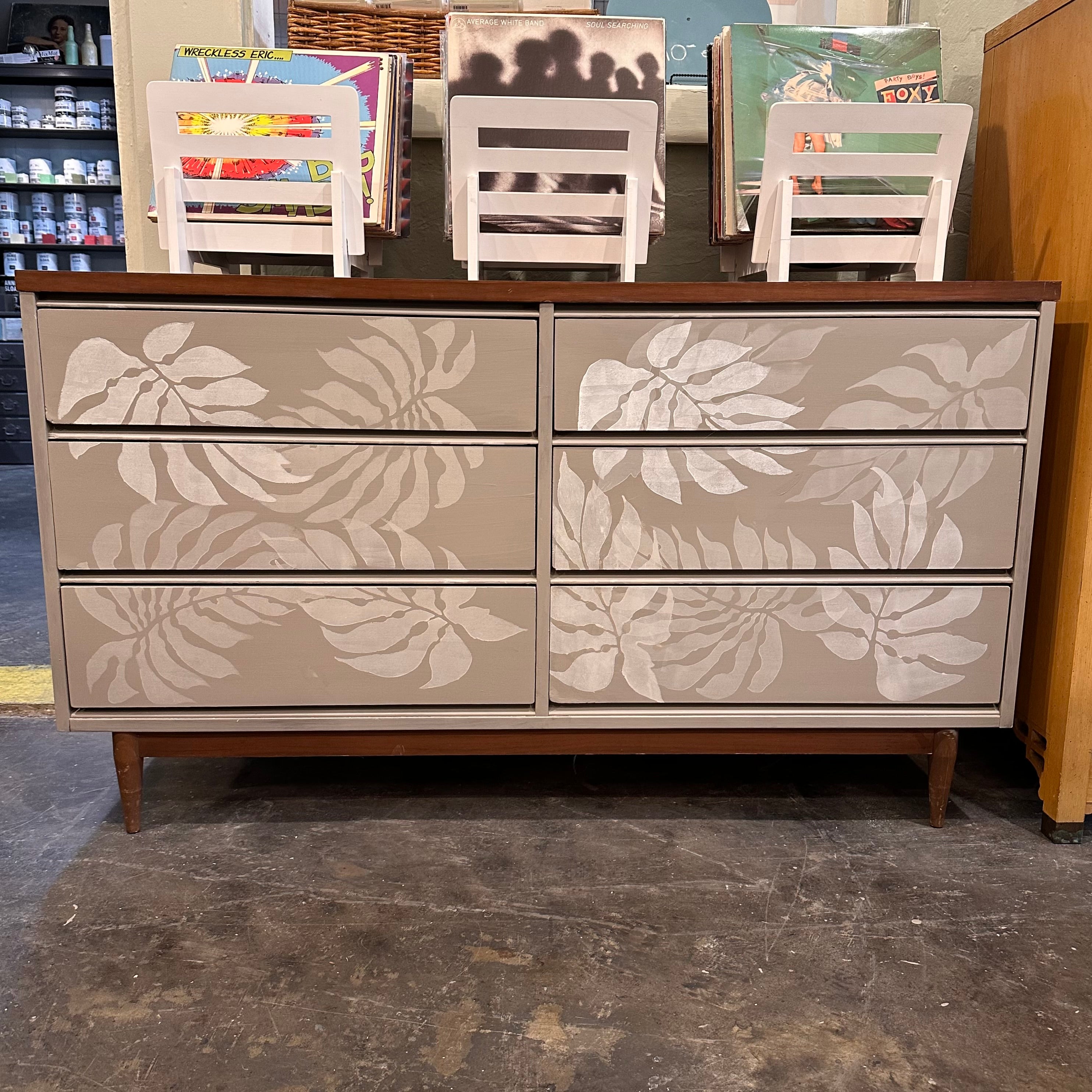 Mid Century Six Drawer Dresser