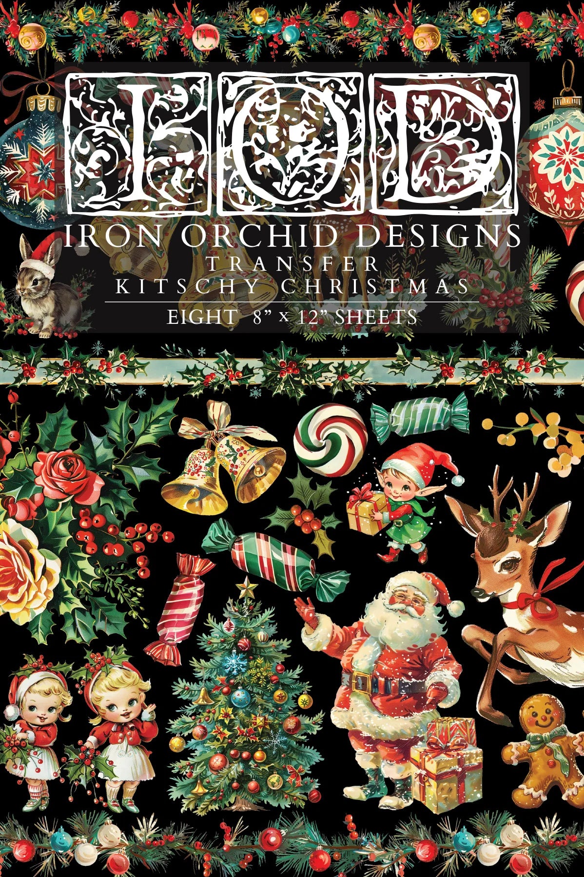 Kitschy Christmas IOD Transfer 8 x 12 Pad