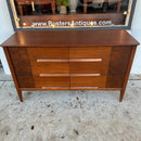 MCM Walnut and Burl Wood Dresser by Stanley