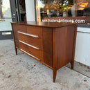 MCM Walnut and Burl Wood Dresser by Stanley