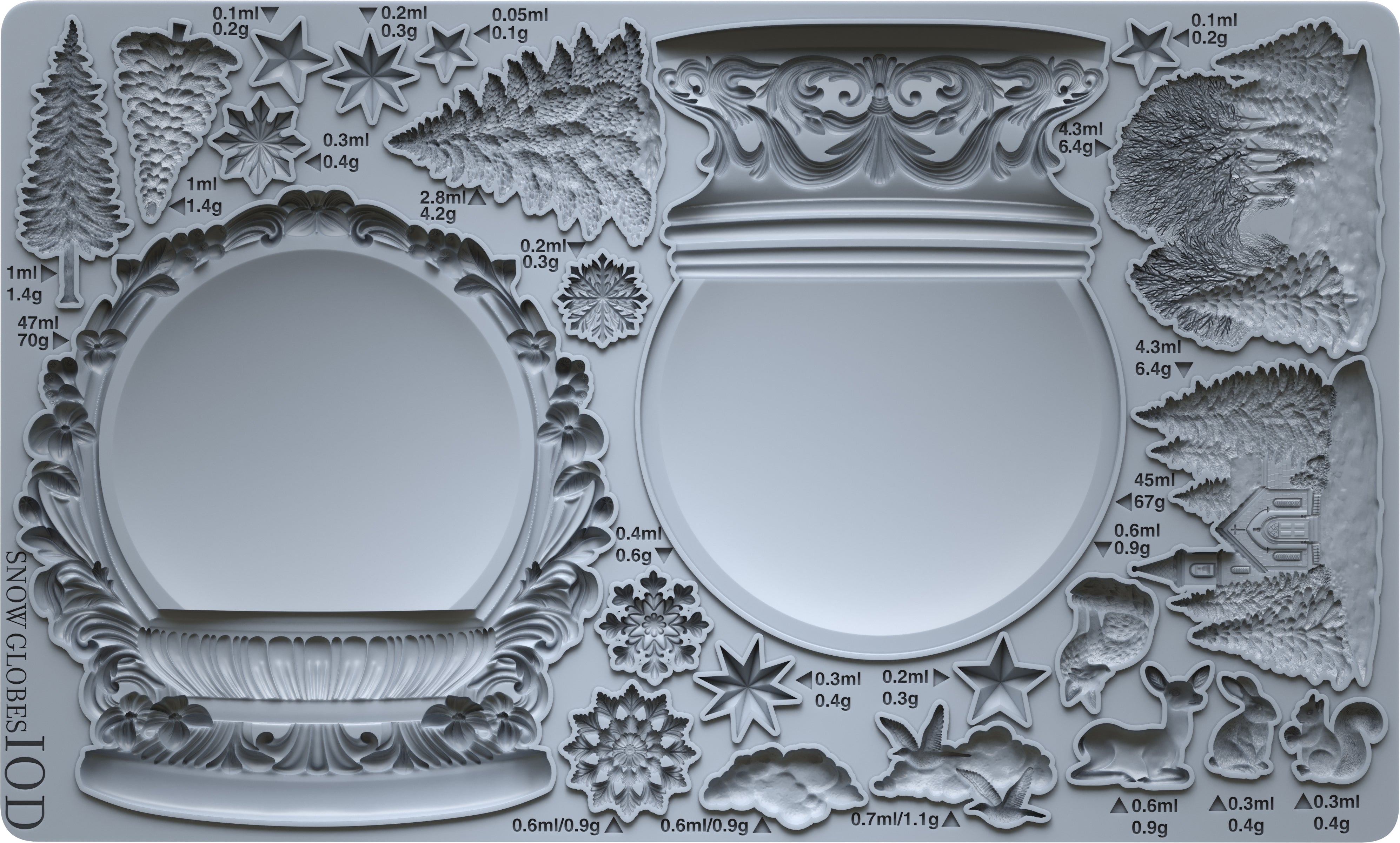 Snow Globes - 6 x 10 IOD Mould
