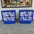 Mid Century 2 Drawer Nightstands with Otomi Design