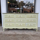Green French Provincial Triple Dresser