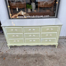 Green French Provincial Triple Dresser