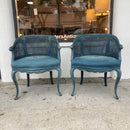 Pair of French Chairs with Rattan Backs