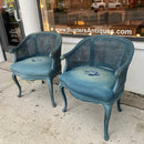 Pair of French Chairs with Rattan Backs