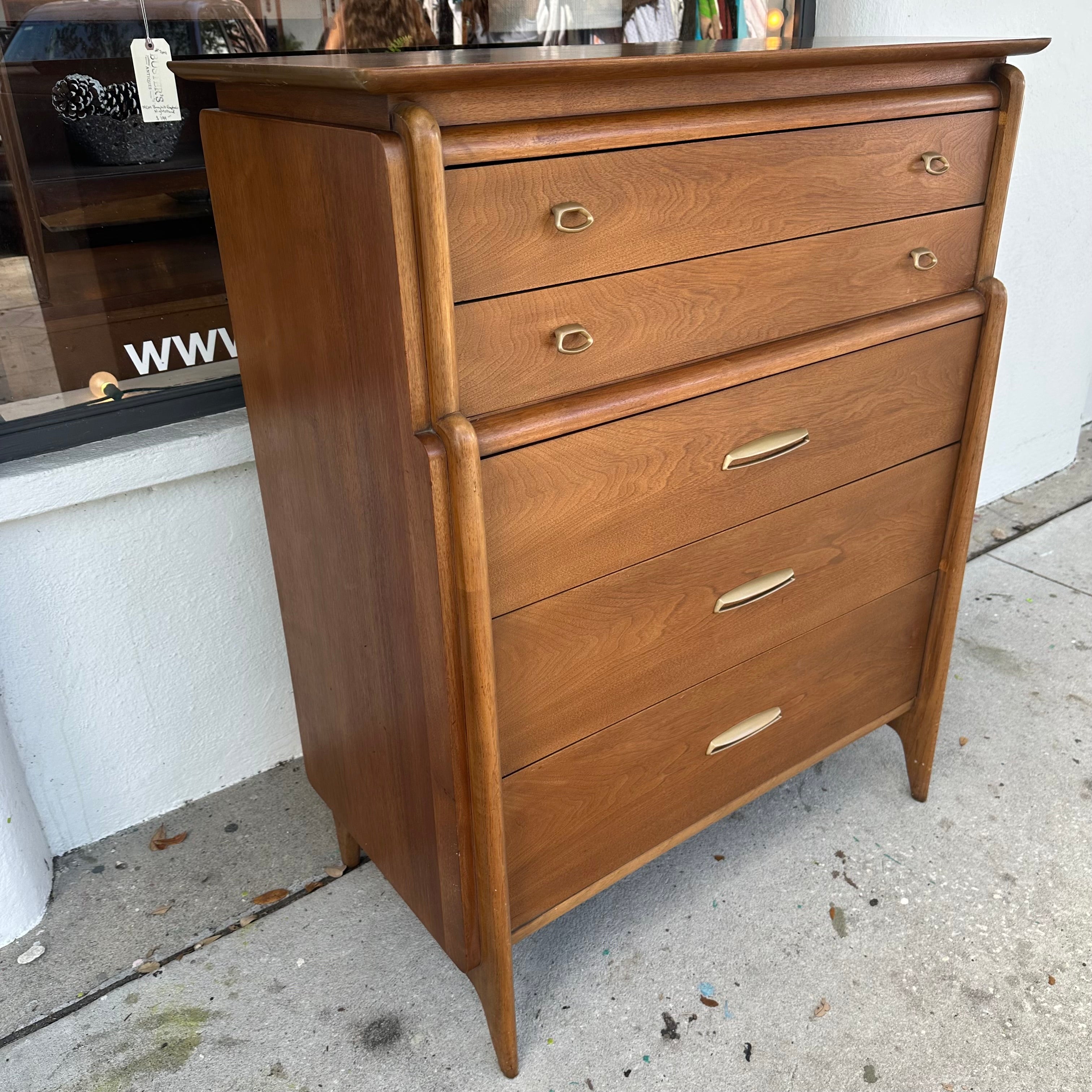 Drexel "Projection" Walnut Highboy Dresser