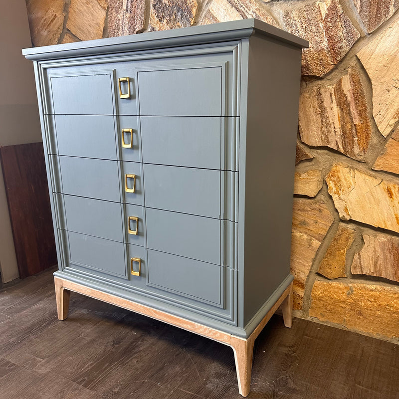 Dixie 5 Drawer MCM Chest with Rectangular Handles