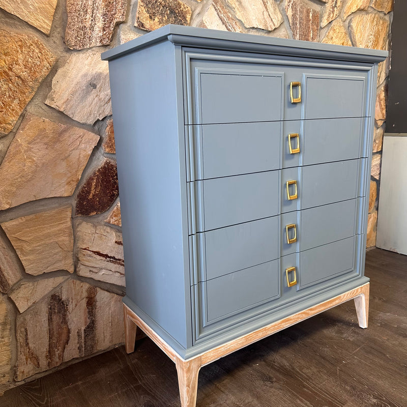 Dixie 5 Drawer MCM Chest with Rectangular Handles